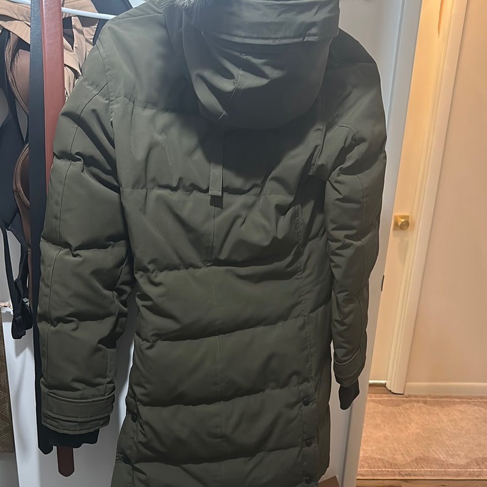 Canada Goose shelburne Green Puffer Coat with Fur Hood - Picture 3 of 10